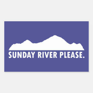 Sticker Rectangulaire Sunday River Maine S'il vous plaît