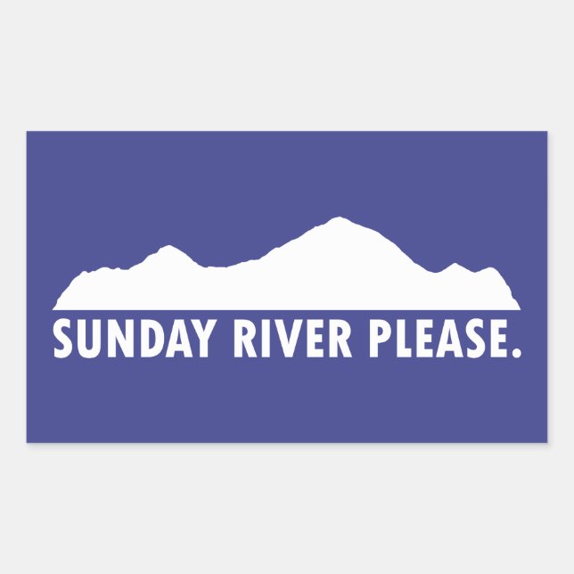 Sticker Rectangulaire Sunday River Maine S'il vous plaît (Devant)