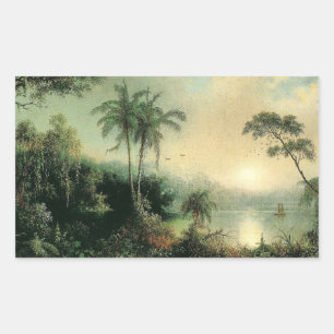 Sticker Rectangulaire Sunrise au Nicaragua, tableau de M.J. Heade