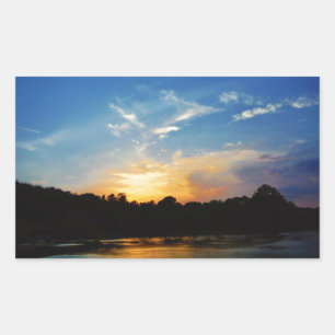 Sticker Rectangulaire Sunset Mountain Lake