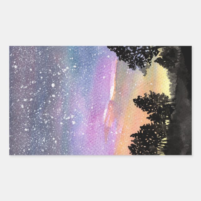 Sticker Rectangulaire Sunset Woods (Devant)