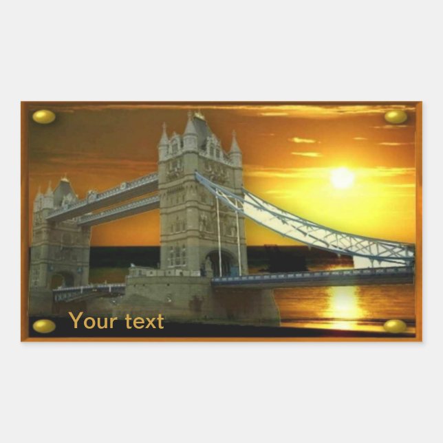 Sticker Rectangulaire Sunshine du Pont Tour encadré (Devant)