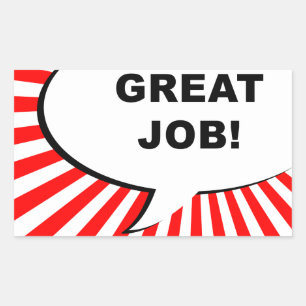 Sticker Rectangulaire super boulot ! bulle comique