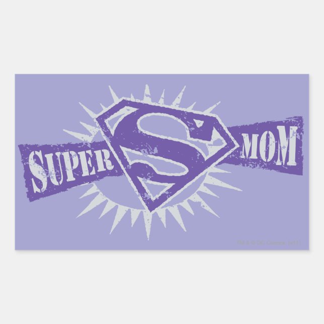 Sticker Rectangulaire Super Maman Purple Starburst (Devant)