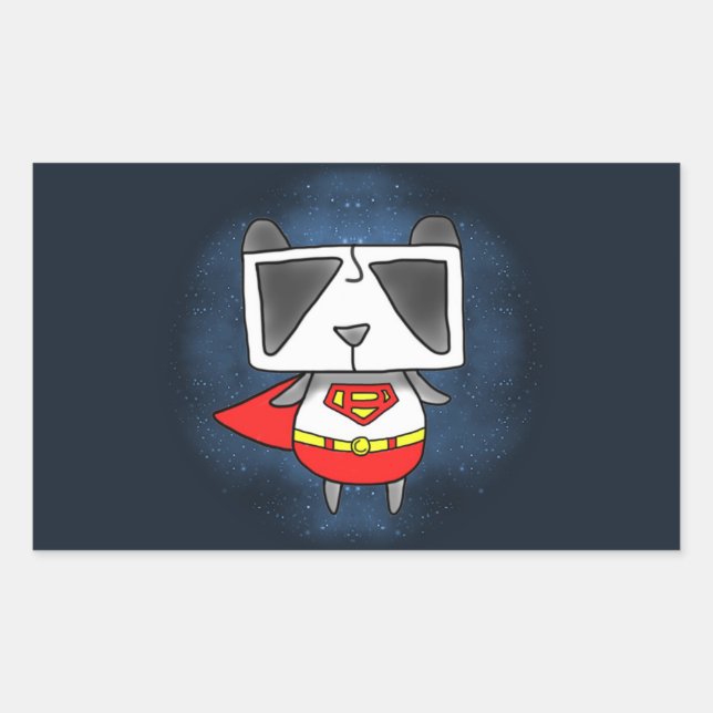 Sticker Rectangulaire Super Panda (Devant)
