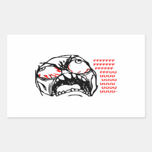 Sticker Rectangulaire super rage face mème rofl