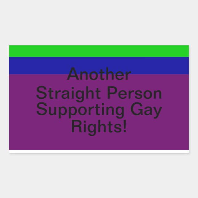 Sticker Rectangulaire Support des droits des homosexuels (Devant)