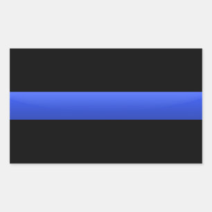 Sticker Rectangulaire Supporter de la police de la Ligne Bleue Mince
