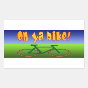 Sticker Rectangulaire Sur le vélo de Ya ! Devenez écolo de recyclage