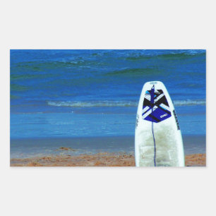 Sticker Rectangulaire Surf Sur La Plage