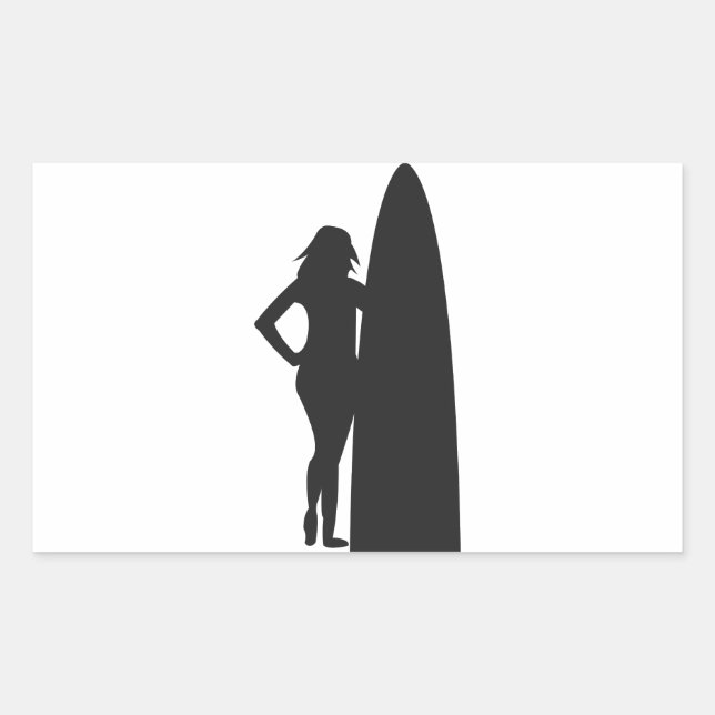 Sticker Rectangulaire Surfer Girl (Devant)