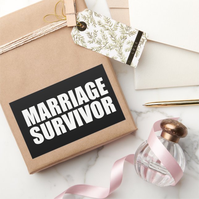 Sticker Rectangulaire Survivant du mariage (Cadeaux)