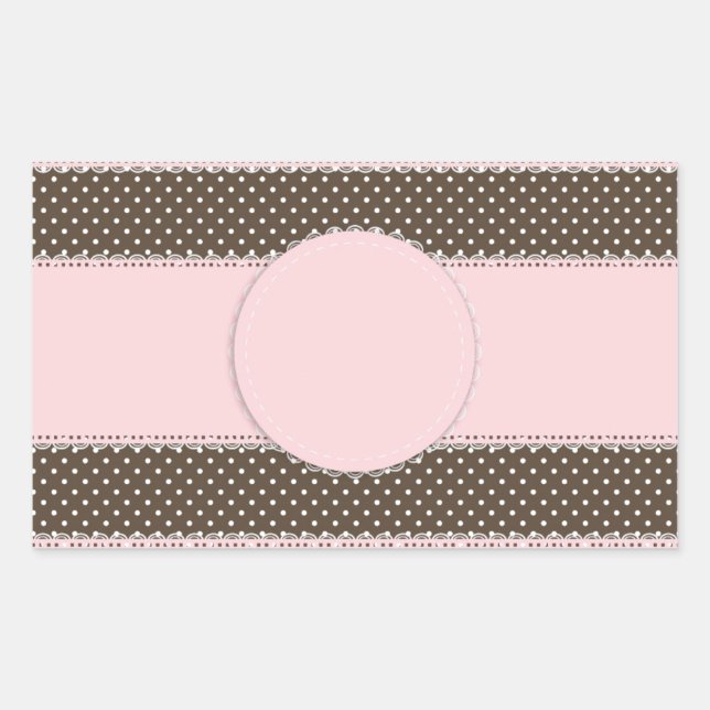 Sticker Rectangulaire Sweet Girly Baby Pink Dot (Devant)