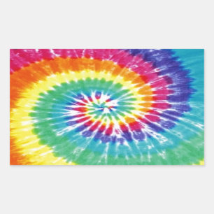 Sticker Rectangulaire Swirl Tie Dye Multicolor Rainbow