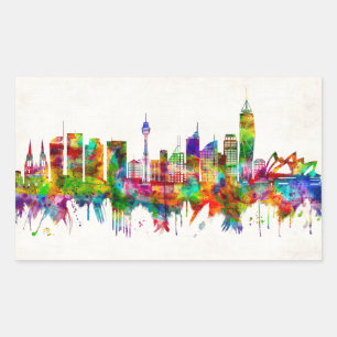 Sticker Rectangulaire Sydney Australia Skyline