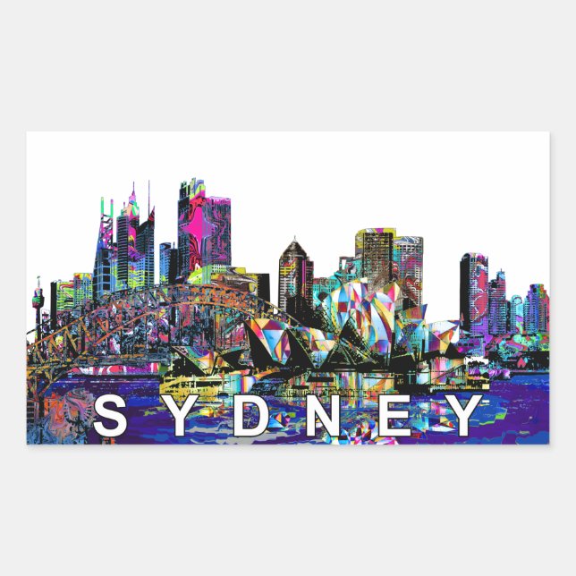 Sticker Rectangulaire Sydney, Australie en graffiti (Devant)