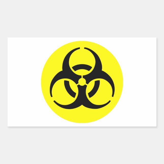 Sticker Rectangulaire Symbole BioHazard (Devant)