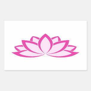 Sticker Rectangulaire Symbole bouddhiste rose d'origine Fleur Lotus