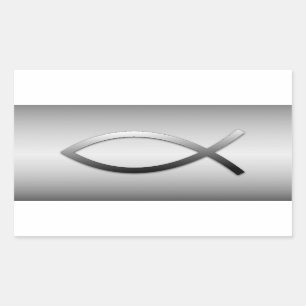 Sticker Rectangulaire Symbole chrétien Ichthys Jesus Fish