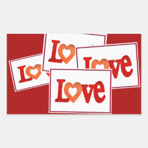 Sticker Rectangulaire Symbole d'amour