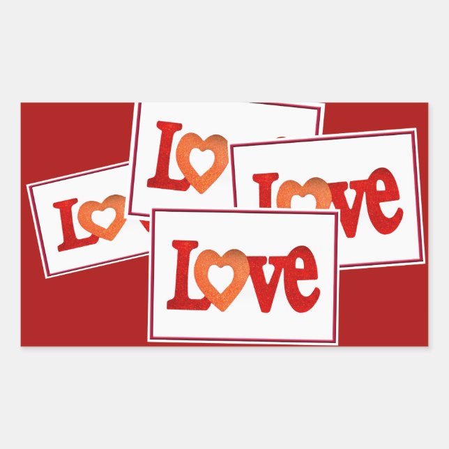 Sticker Rectangulaire Symbole d'amour (Devant)
