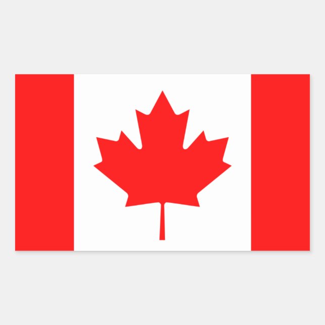 Sticker Rectangulaire Symbole de feuille d'érable (Devant)