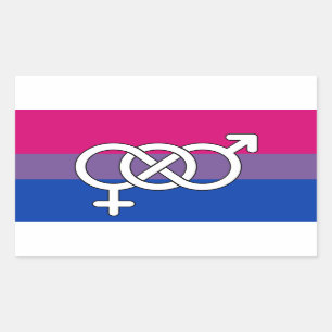 Sticker Rectangulaire Symbole de fierté bisexuel