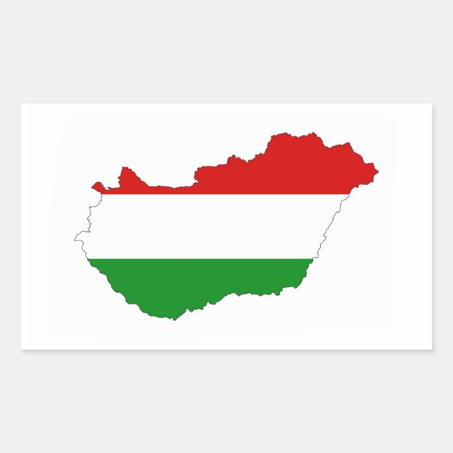 Sticker Rectangulaire symbole de la forme du drapeau du pays de la hongr (Devant)