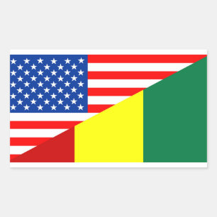 Sticker Rectangulaire symbole de l'amérique du demi-drapeau de la guinée