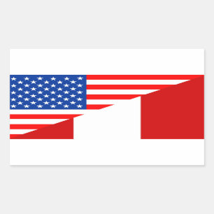 Sticker Rectangulaire symbole de l'amérique du semi-drapeau du pays usa