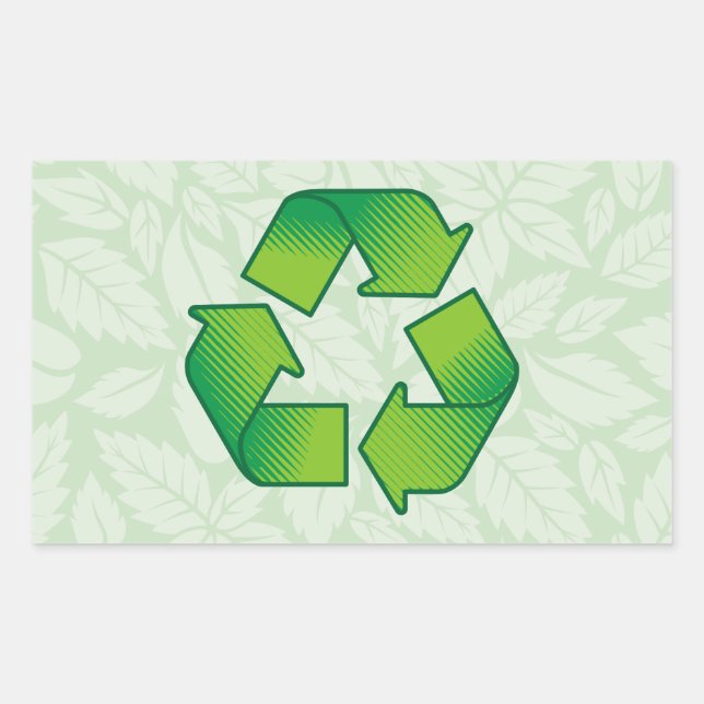 Sticker Rectangulaire Symbole de recyclage (Devant)