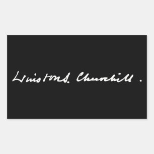 Sticker Rectangulaire symbole de signature autographe de Winston Churchi