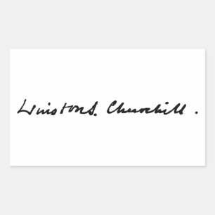 Sticker Rectangulaire symbole de signature autographe de Winston Churchi