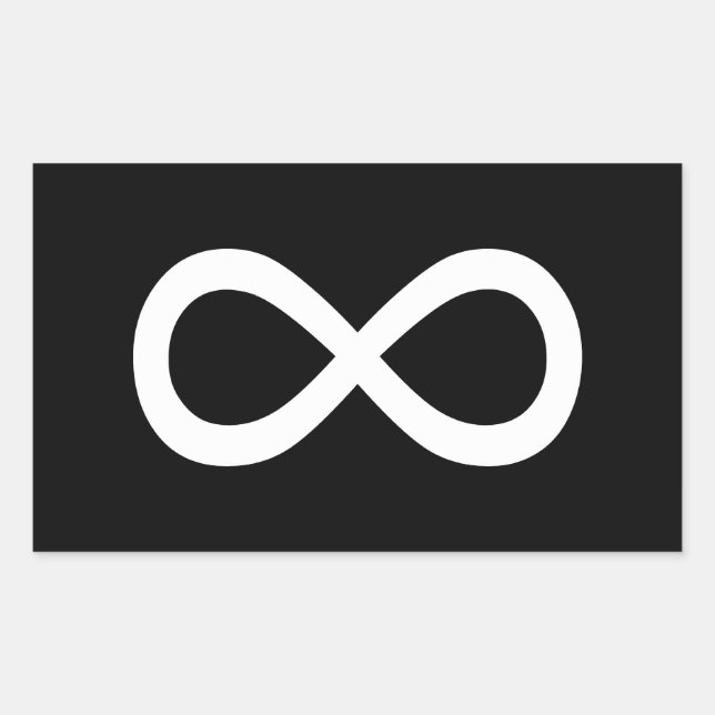 Sticker Rectangulaire Symbole d'infini blanc (Devant)