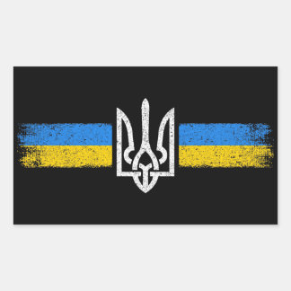 Sticker Rectangulaire SYMBOLE DU Drapeau Ukraine