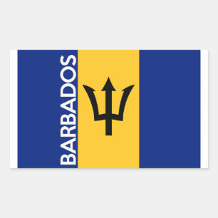 Sticker Rectangulaire symbole du pays de la barbade nom
