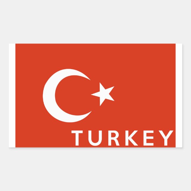 Sticker Rectangulaire symbole du pays de turquie nom (Devant)