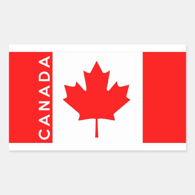 Sticker Rectangulaire symbole du pays du canada nom (Devant)