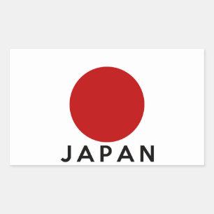 Sticker Rectangulaire symbole du pays japonais nom texte