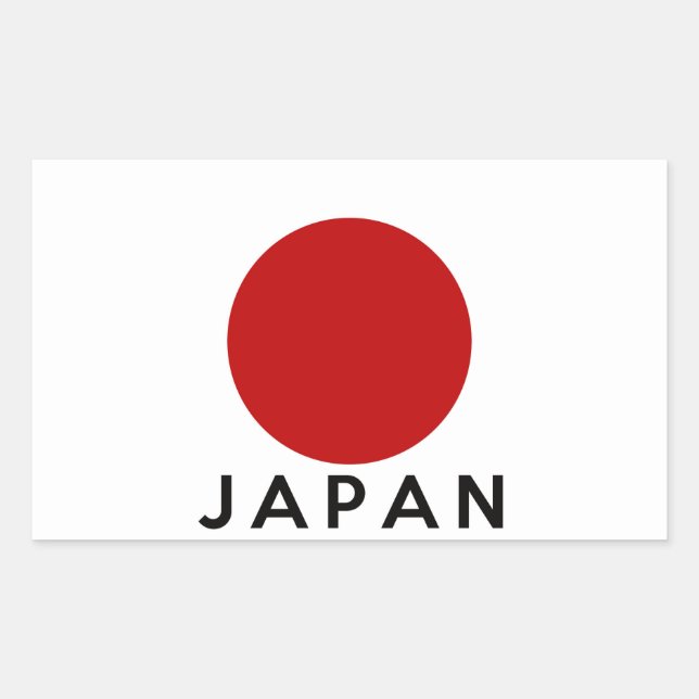 Sticker Rectangulaire symbole du pays japonais nom texte (Devant)