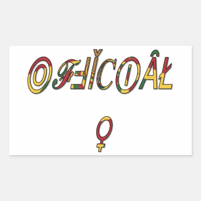 Sticker Rectangulaire Symbole féminin inversé "OFFICIAL" Imprimer (Devant)