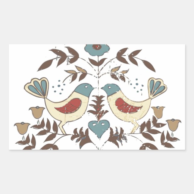 Sticker Rectangulaire SYMBOLE Hex Amish néerlandais Pennsylvanie Bird Am (Devant)