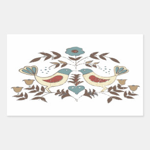 Sticker Rectangulaire SYMBOLE Hex Amish néerlandais Pennsylvanie Bird Am