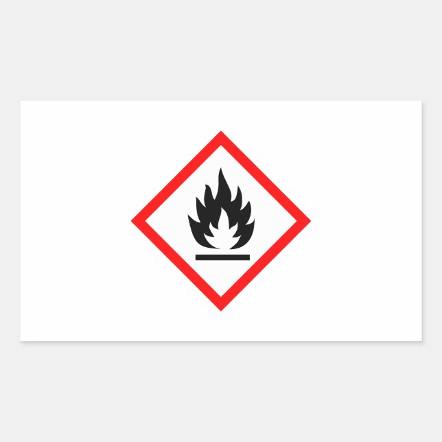 Sticker Rectangulaire Symbole inflammable / Pictogramme (Devant)
