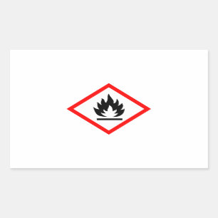 Sticker Rectangulaire Symbole inflammable / Pictogramme