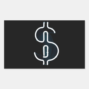 Sticker Rectangulaire SYMBOLE NEON Dollar