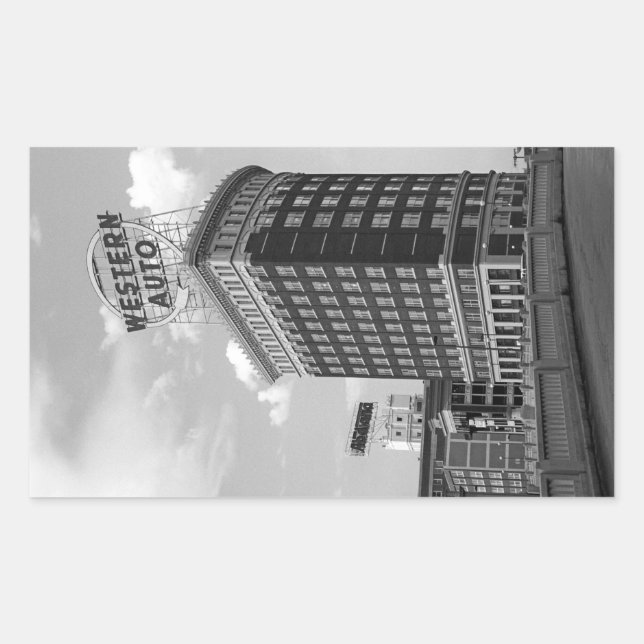 Sticker Rectangulaire SYMBOLE OCCIDENTAL NOIR ET BLANC Architecture Phot (Devant)