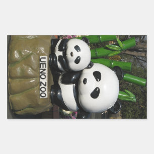Sticker Rectangulaire SYMBOLE Panda DU Zoo D'Ueno