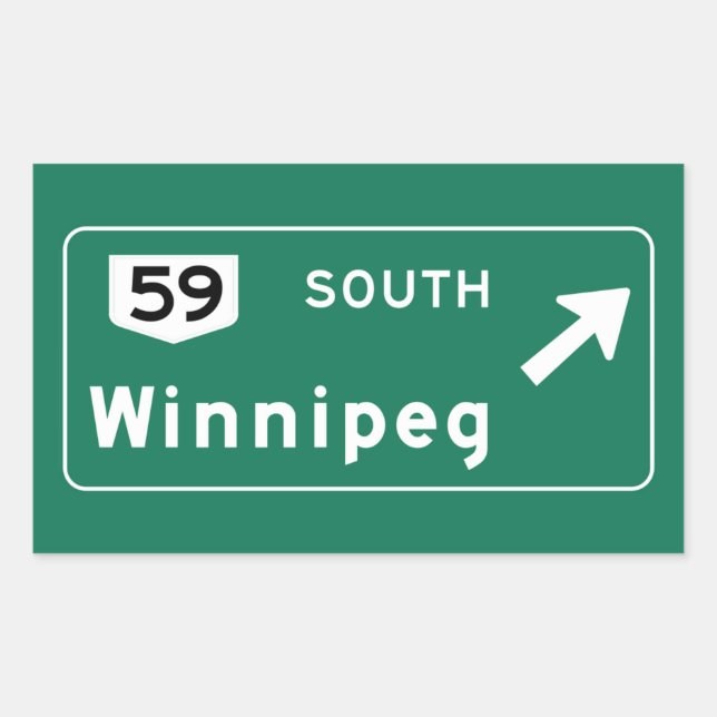 Sticker Rectangulaire Symbole routier de Winnipeg, Canada (Devant)