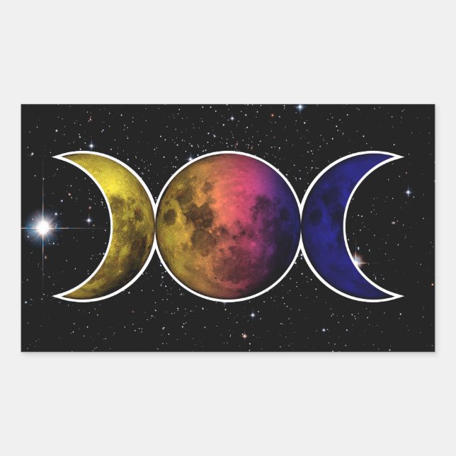 Sticker Rectangulaire Symbole Triple Goddess Moon (Devant)